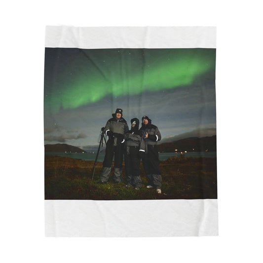 Velveteen Plush Blanket - Custom Personalized Northern Lights Design