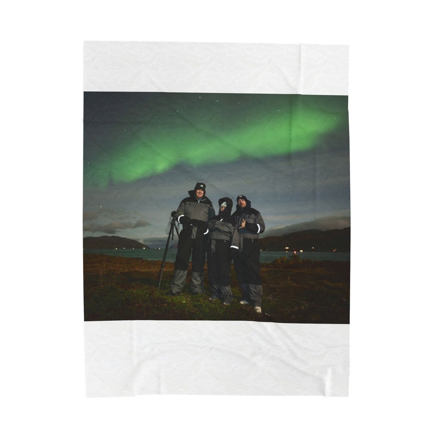 Velveteen Plush Blanket - Custom Personalized Northern Lights Design