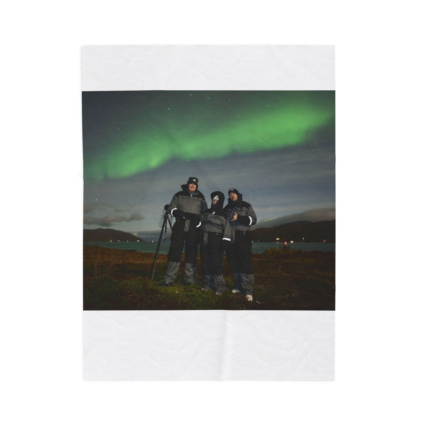 Velveteen Plush Blanket - Custom Personalized Northern Lights Design