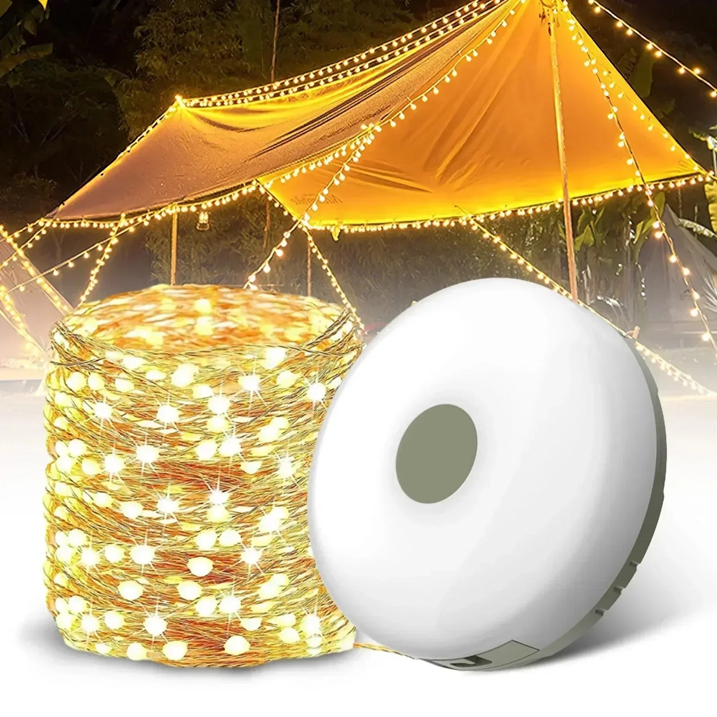 Solar-Powered Camping String Lights β Warm & Decorative