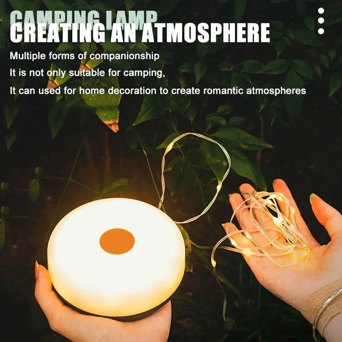 Solar-Powered Camping String Lights β Warm & Decorative